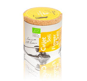 Solana Nin flower of salt with lemon in a 125 g glass jar with a cork lid